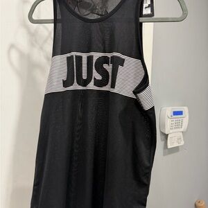 NWT Nike Women's Dri Fit Just Do It Tank Top Sz medium  Black & White